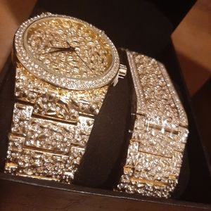 Iced Out Gold Watch